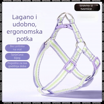 Povodac za male pse s H-oblikom harnesom, za šetnje na otvorenom; pogodan za Pomeranian, Bichon Frisé i Toy Poodle štenad