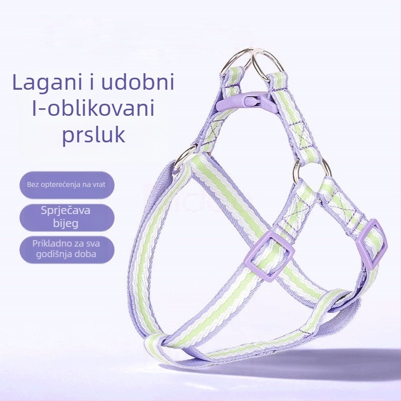Povodac za male pse s H-oblikom harnesom, za šetnje na otvorenom; pogodan za Pomeranian, Bichon Frisé i Toy Poodle štenad