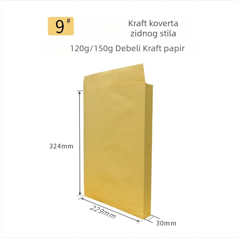 Dragon Peak Žuta No.9 A4 Debeli Kraft Papir Kovertna Torba za Dokumente s Prilagođenom Tiskom