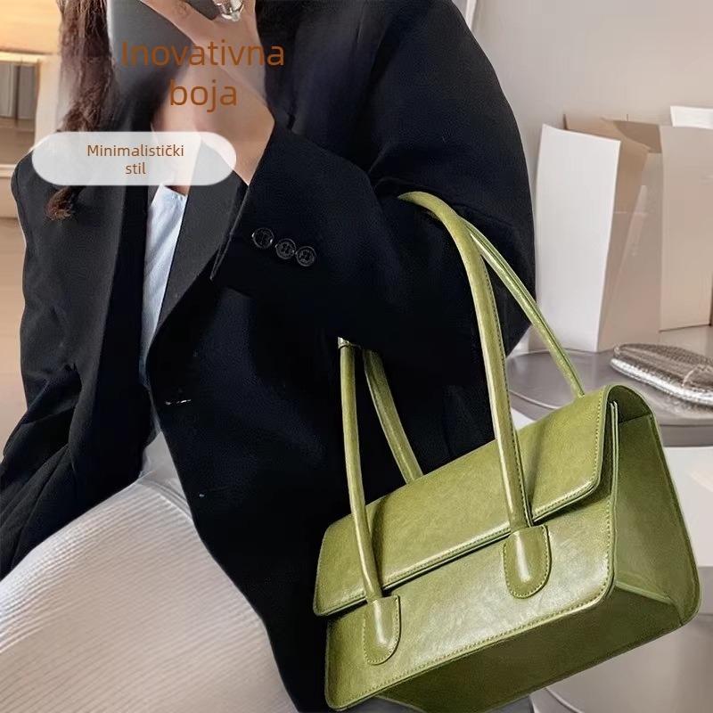 Ženska torbica od PU kože, 2025. novi korejski stil retro mode, torba za rame s crossbody pojasom