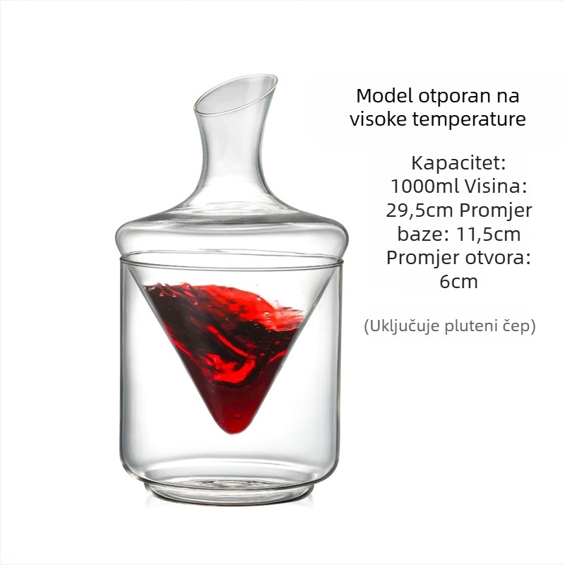 Dekanter za vino za kućnu upotrebu s ledenim hlađenjem, brzo dekantiranje vina i sakéa, otporan na toplinu, dekantor za crveno vino