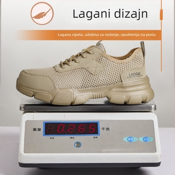 Ljetne lagane zaštitne radne cipele s otpornošću na udar i probijanje, izolirane, prozračne, gornji dio Fly Knit mreža