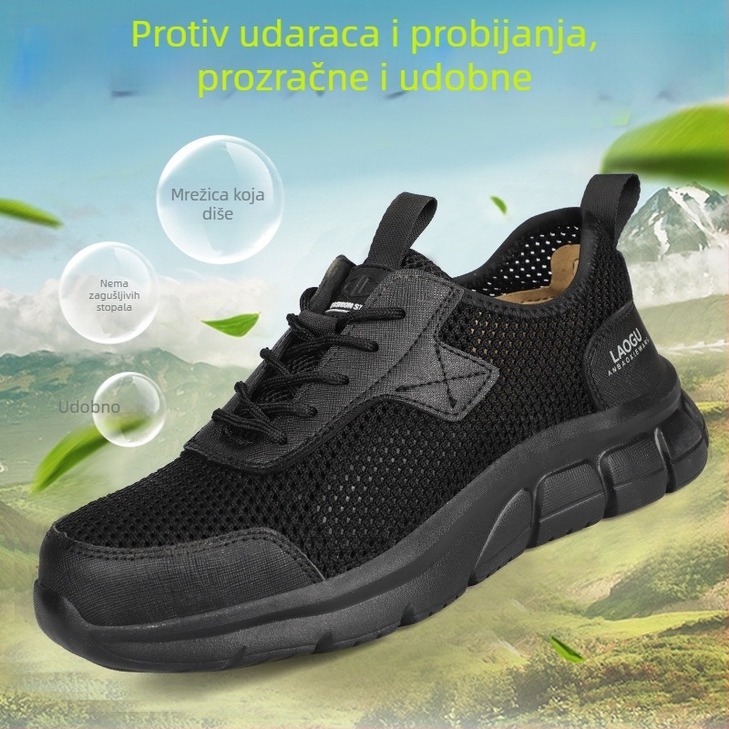 Ljetne lagane zaštitne radne cipele s otpornošću na udar i probijanje, izolirane, prozračne, gornji dio Fly Knit mreža