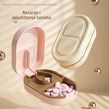 Japanskog stila rezač tableta i dijelitelj, četverostruki dijelitelji tableta, prijenosna kutija za lijekove s poklopcem