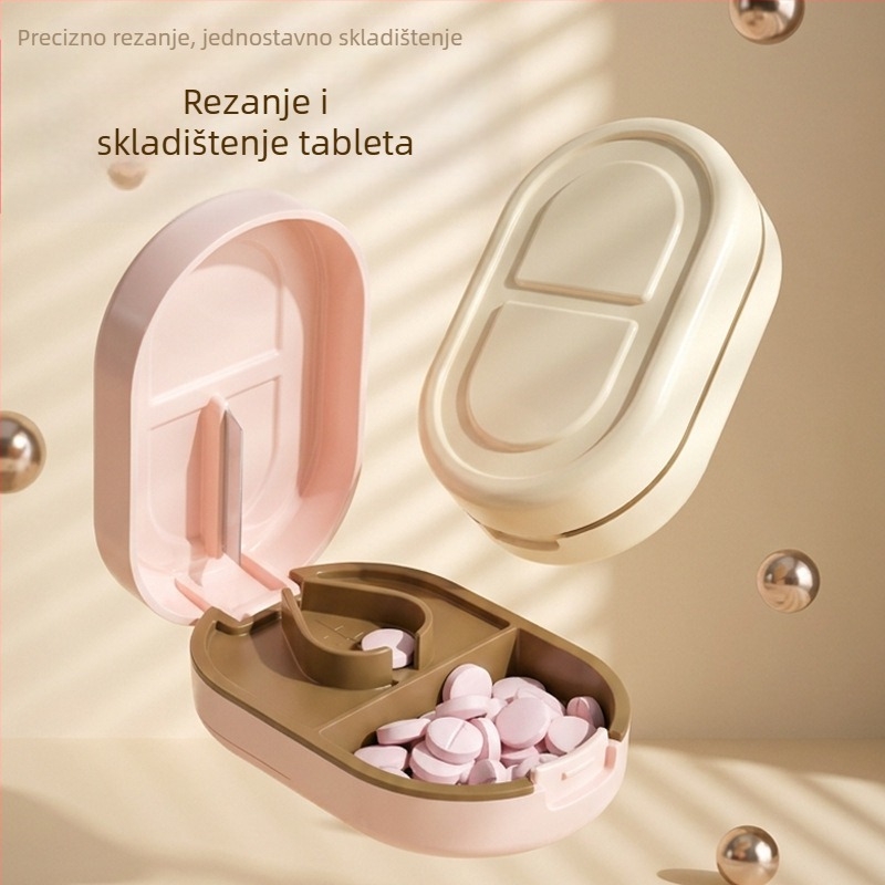 Japanskog stila rezač tableta i dijelitelj, četverostruki dijelitelji tableta, prijenosna kutija za lijekove s poklopcem