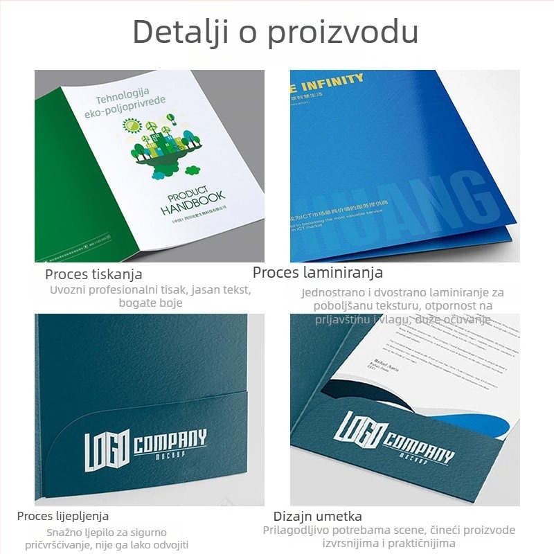 A4 mapa za dokumente s dizajnom korice i pečata, prilagodljiva papirna mapa za brošure