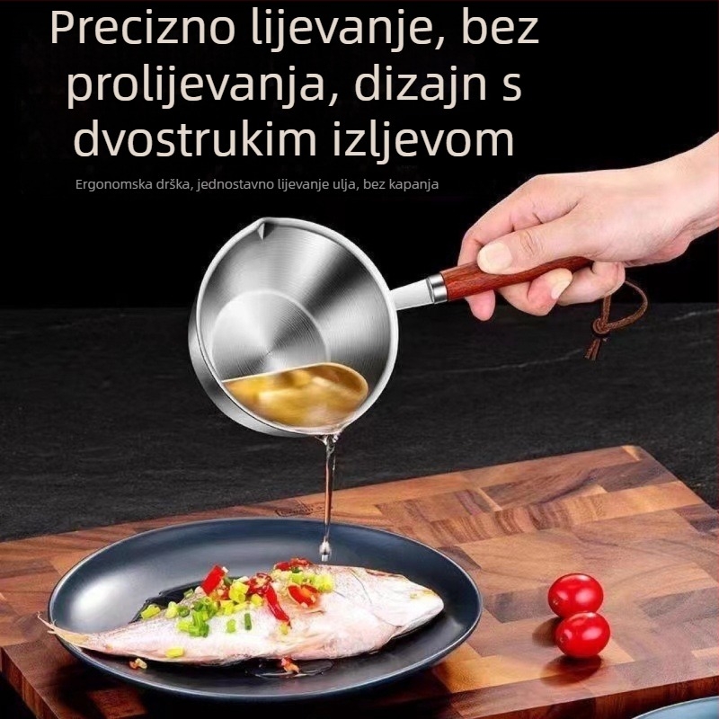 Mini lončić za ulje od 304 nehrđajućeg čelika – za izlijevanje i zagrijavanje ulja
