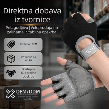 Rukavice za fitness s poluprstom za sport i vožnju biciklom na otvorenom, s apsorpcijom udara, zaštitom od žuljeva, otporne na habanje i protuklizne