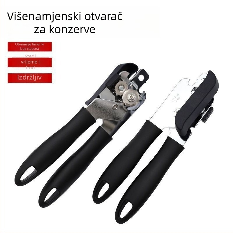 Višenamjenski otvarač za konzerve i boce za kućnu upotrebu, s protukliznom ručkom, lako za čišćenje
