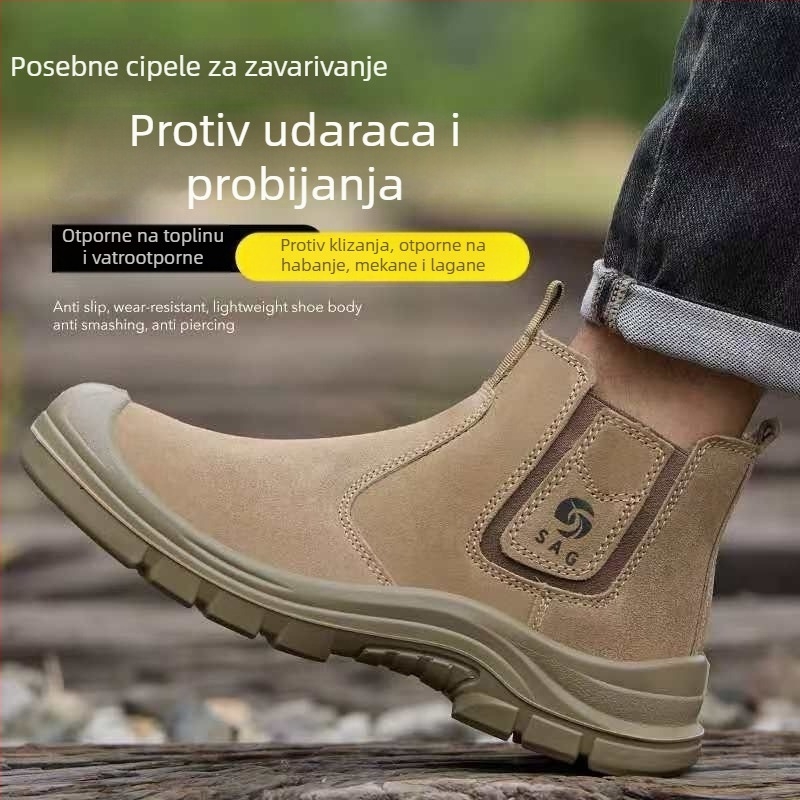 Muške cipele za zaštitu na radu za zavarivanje, s plastično-čeličnim zaštitnim prstom, otporne na udarce i probijanje, otporne na klizanje, lagane