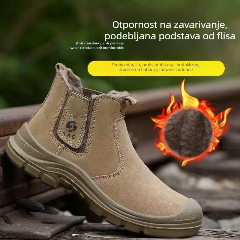 Muške cipele za zaštitu na radu za zavarivanje, s plastično-čeličnim zaštitnim prstom, otporne na udarce i probijanje, otporne na klizanje, lagane