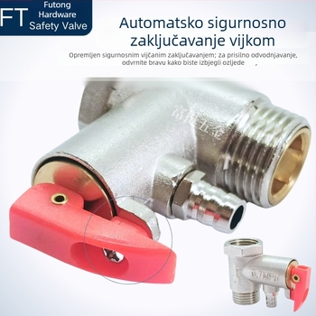 Latunsko tijelo ventila, 125 g, za Midea električni bojler — sigurnosni ventil, povratni ventil i ventil za oslobađanje tlaka