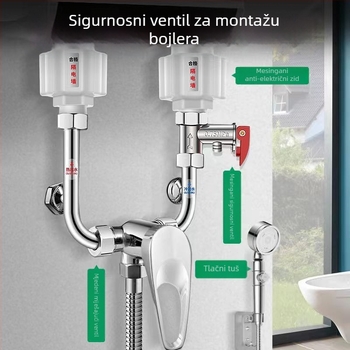 Univerzalni set ventila od mesinga za električni bojler: sigurnosni ventil, ventil za oslobađanje tlaka, redukcijski ventil, provjerni ventil i izlazni ventil