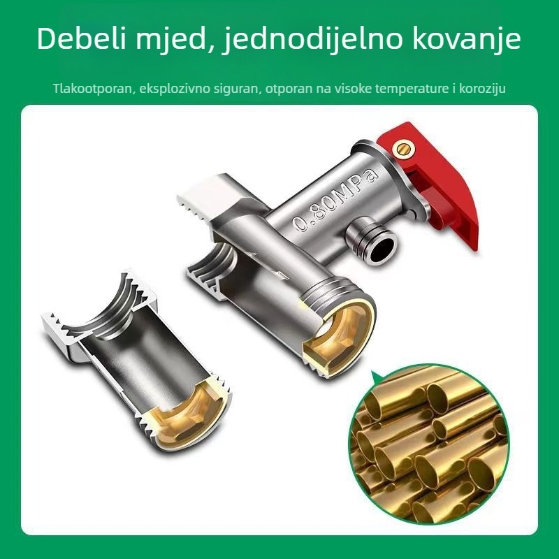 Univerzalni set ventila od mesinga za električni bojler: sigurnosni ventil, ventil za oslobađanje tlaka, redukcijski ventil, provjerni ventil i izlazni ventil