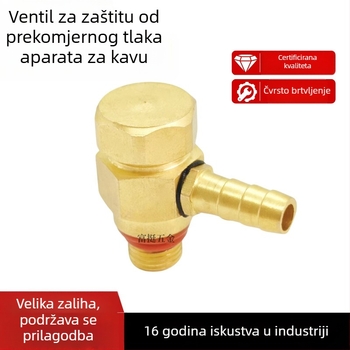 Ventil sigurnosti za pretjerani tlak za aparat za kavu – ventil za oslobađanje tlaka, bakreni, jednoporna brtva