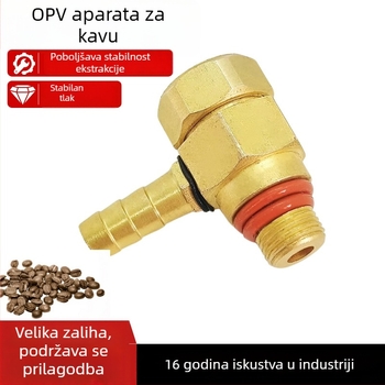 Ventil sigurnosti za pretjerani tlak za aparat za kavu – ventil za oslobađanje tlaka, bakreni, jednoporna brtva
