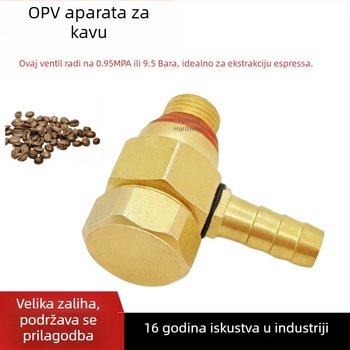 Ventil sigurnosti za pretjerani tlak za aparat za kavu – ventil za oslobađanje tlaka, bakreni, jednoporna brtva