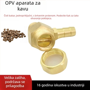 Ventil sigurnosti za pretjerani tlak za aparat za kavu – ventil za oslobađanje tlaka, bakreni, jednoporna brtva