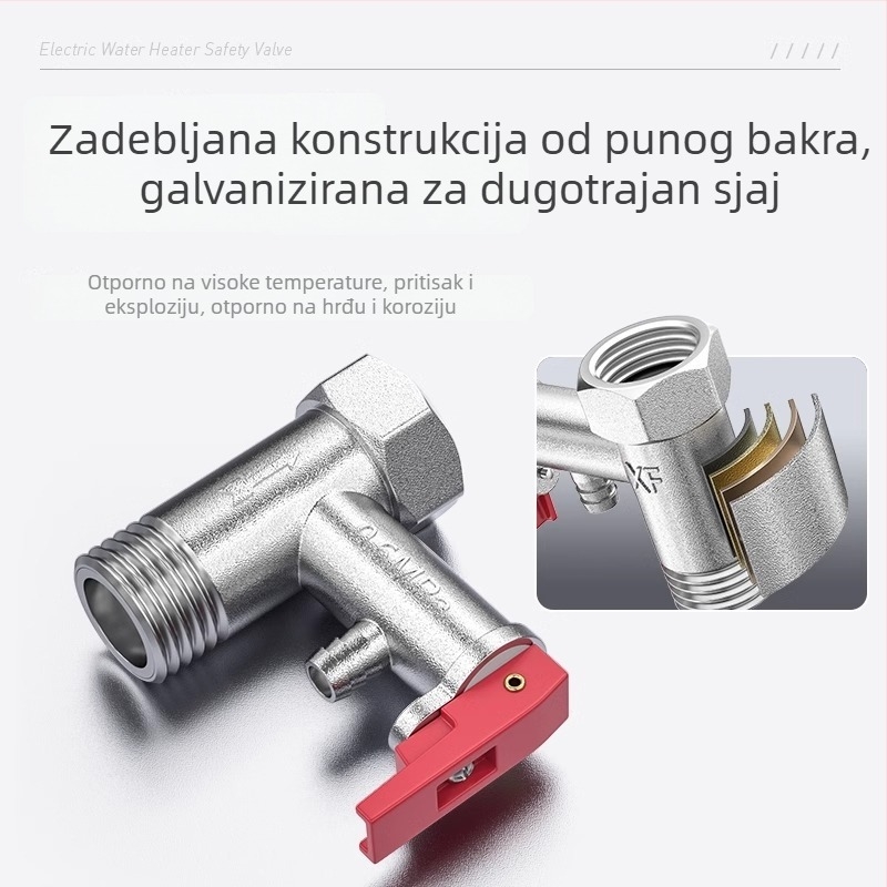 Mesing jednosmjerna sigurnosna ventila za kućne bojlere, univerzalno pojačan sigurnosni ventil