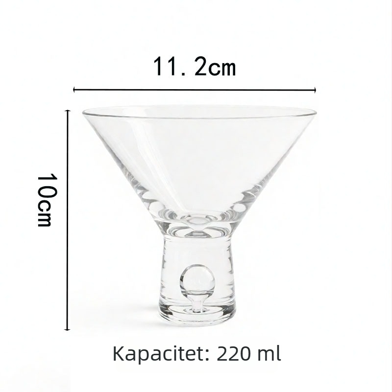 Japanski stil čaša za martini, kristalna čaša sa širokim otvorom za sladoled, čaša za desert, čaša za koktel bez drške u metropolitanskom stilu