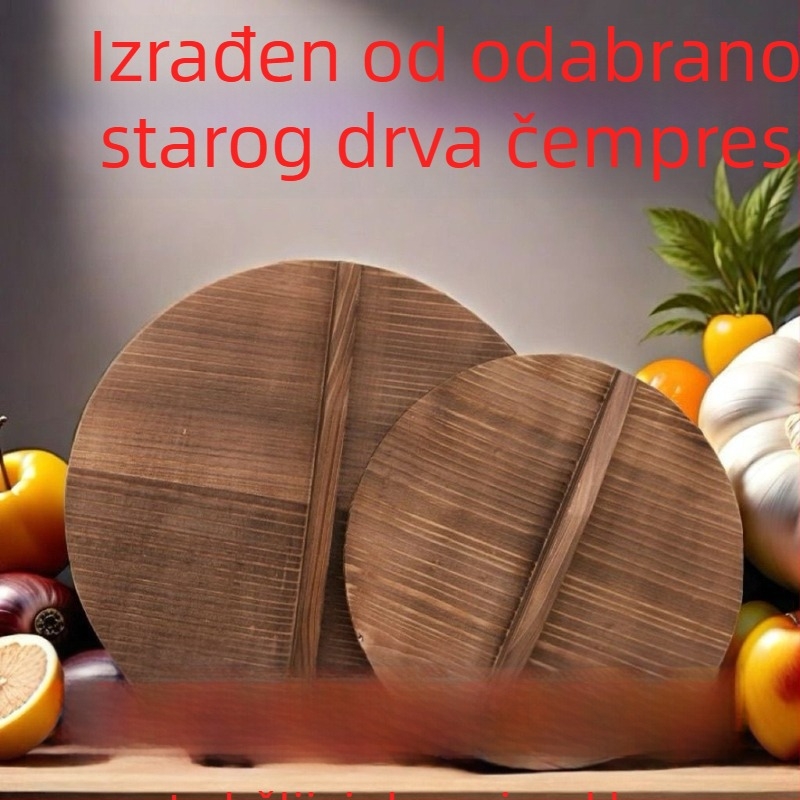 Ručni kapak od borovog drveta za kućnu upotrebu, okrugli poklopac za wok, veliki poklopac za lonac