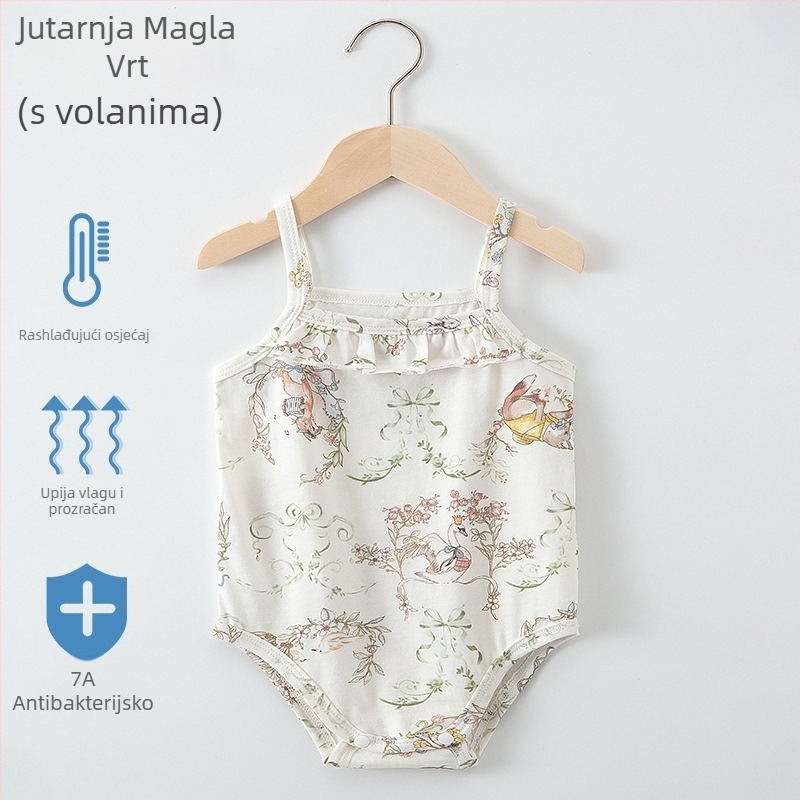 Ljetni bebi romper bez rukava od 100% pamuka s naramenicama, prozračan