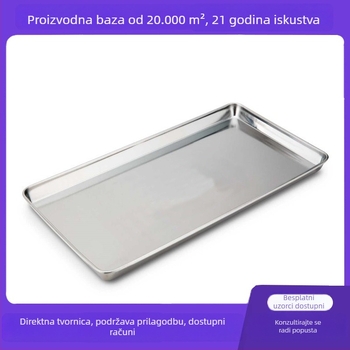 Posuda od nehrđajućeg čelika 304 za paru i pečenje, kvadratna s plosnim dnom, pogodna za mooncake, kolače, rezance i roštilj