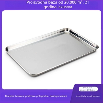 Posuda od nehrđajućeg čelika 304 za paru i pečenje, kvadratna s plosnim dnom, pogodna za mooncake, kolače, rezance i roštilj