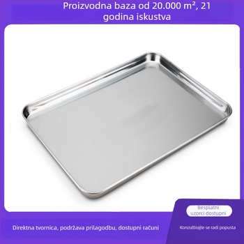Posuda od nehrđajućeg čelika 304 za paru i pečenje, kvadratna s plosnim dnom, pogodna za mooncake, kolače, rezance i roštilj