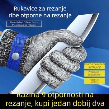 Rukavice otporne na rezanje, razina 9, s nehrđajućim čeličnim žicom, zaštita od ugriza i probijanja, za rezanje povrća i klanje