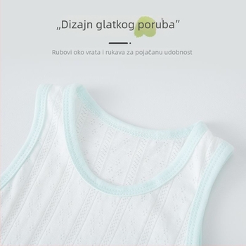 Letni dvodjelni dječji set: bezrukavni top i šorc, pamuk, prozračna mreža, za 1–3 godine (80–100 cm)