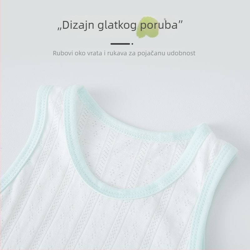 Letni dvodjelni dječji set: bezrukavni top i šorc, pamuk, prozračna mreža, za 1–3 godine (80–100 cm)