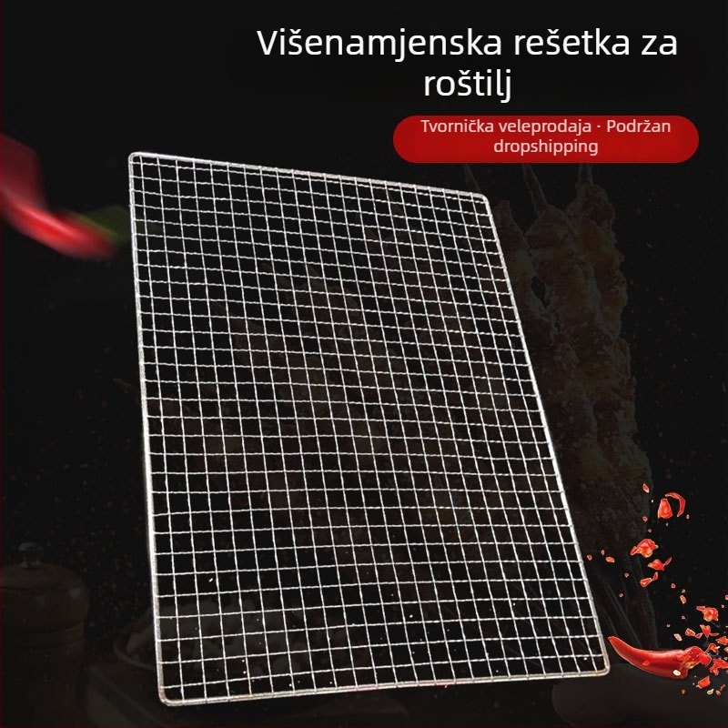 Višenamjenska galvanizirana pravokutna mreža za roštilj za vanjsku upotrebu