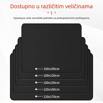 Trostrani silikon BBQ podložak, pravokutni vatrootporni mat za palubu/terasu