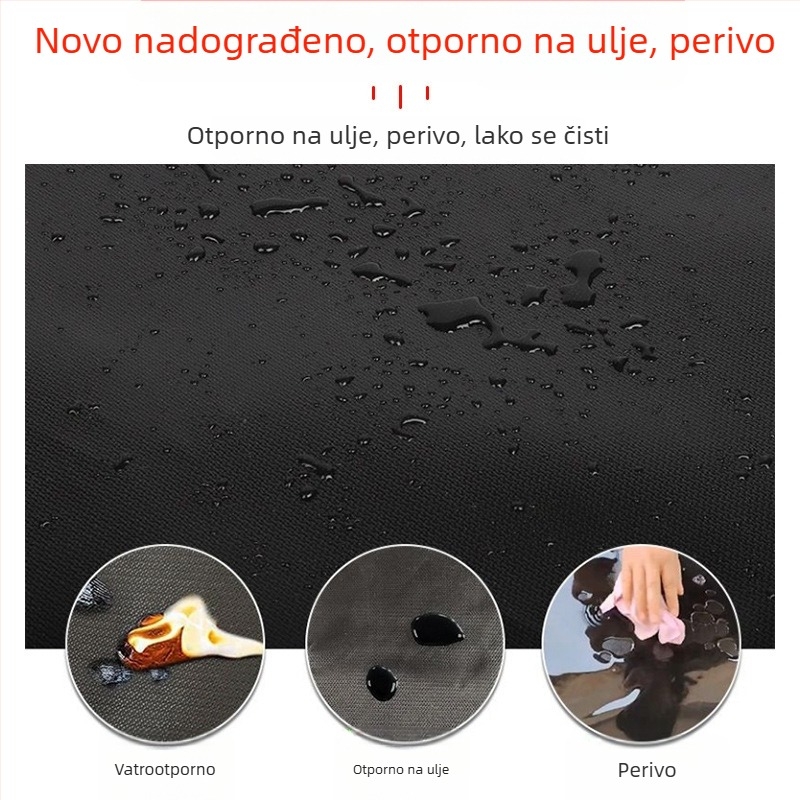 Trostrani silikon BBQ podložak, pravokutni vatrootporni mat za palubu/terasu