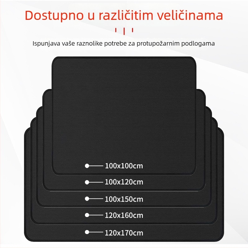 Trostrani silikon BBQ podložak, pravokutni vatrootporni mat za palubu/terasu