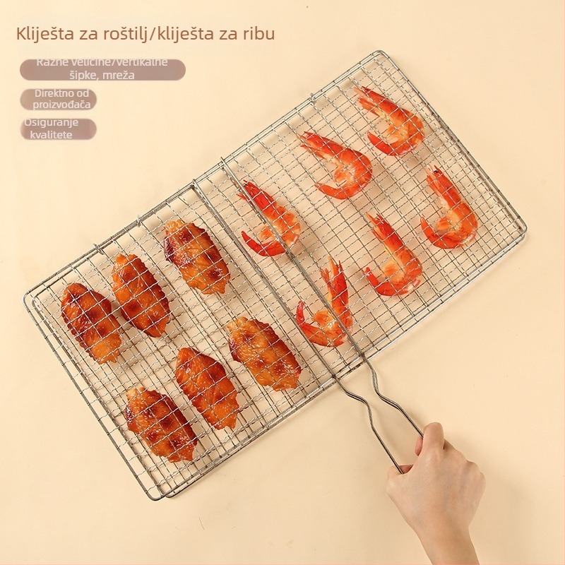 Nehrđajući klipsovi za roštilj za ribu, povrće i meso; elektroplatirani alat za roštilj