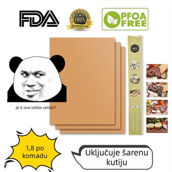 Bakreno boje mat za roštilj s teflonskim premazom od staklenih vlakana, neprianjajuća za vanjski roštilj