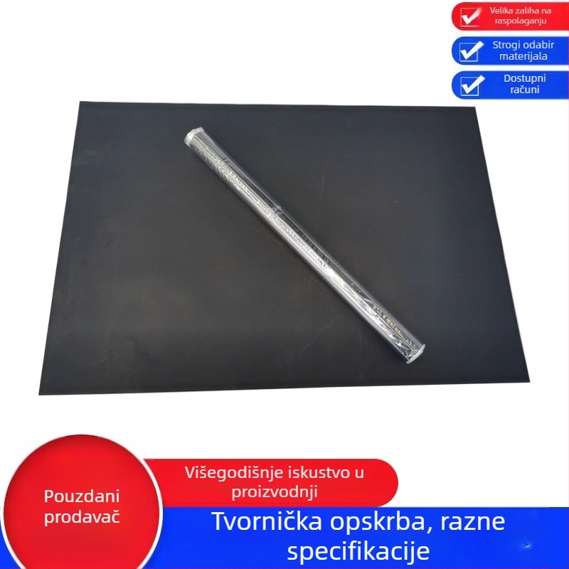 Fulite neisprijanjajuća podloga za roštilj za kampiranje, teflonska podloga za BBQ, debljina 0,2 mm, kvadratna crna, otporna na temperaturu od -70 do 260°C