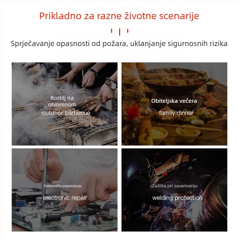 Dvostruka silikon BBQ podloga za kampiranje na otvorenom, vatrootporna i otporna na visoke temperature, pogodno za kuhalnu ploču