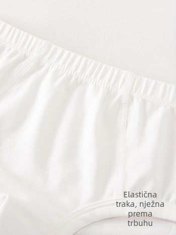 Dječje bijele pamučne bokserice, unisex, Klasa A, za djecu 3-8 godina