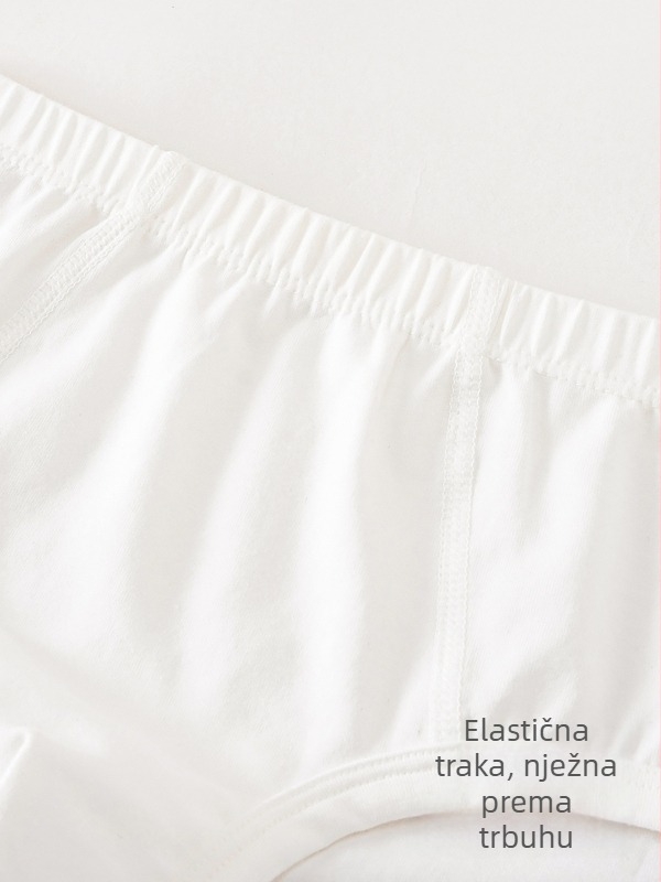 Dječje bijele pamučne bokserice, unisex, Klasa A, za djecu 3-8 godina