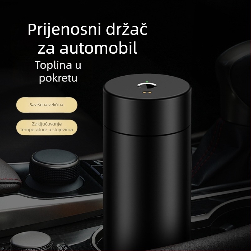 Pametna termos-šalica s biometrijskim otiskom prsta i zatvorenim poklopcem, keramičkim unutarnjim dijelom, izolirana za automobil