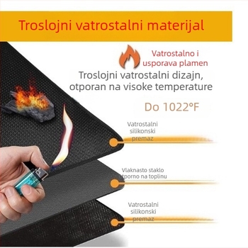 Vatrootporna podloga za štednjak i kamin, visoko‑temperaturna stakloplastična podloga, vanjska roštiljska podloga