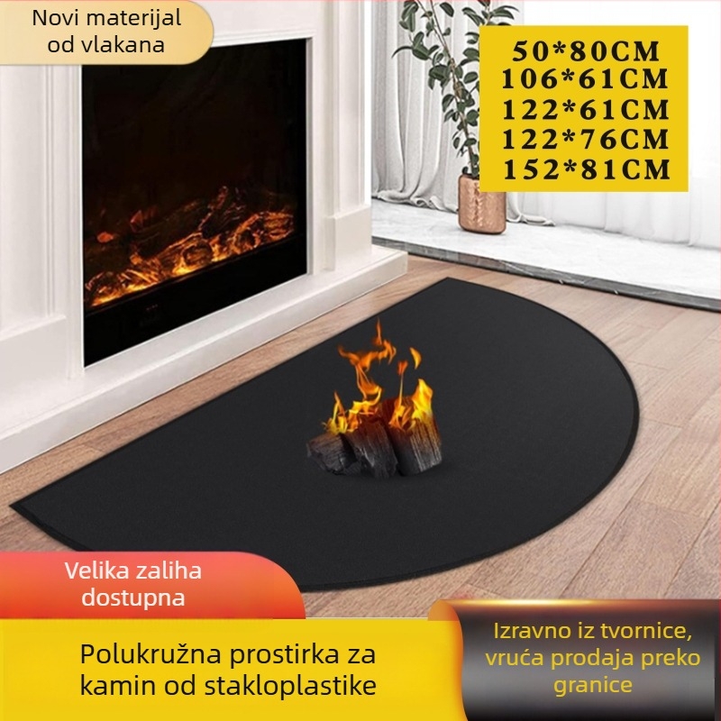 Vatrootporna podloga za štednjak i kamin, visoko‑temperaturna stakloplastična podloga, vanjska roštiljska podloga