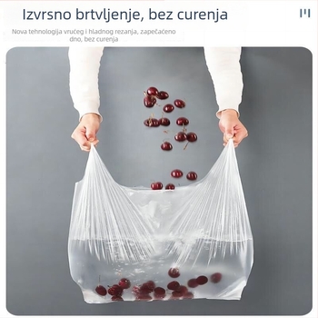 Bijele jednokratne prozirne plastične vrećice za dostavu hrane