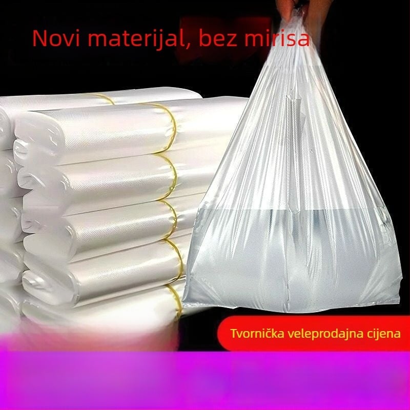 Bijele jednokratne prozirne plastične vrećice za dostavu hrane