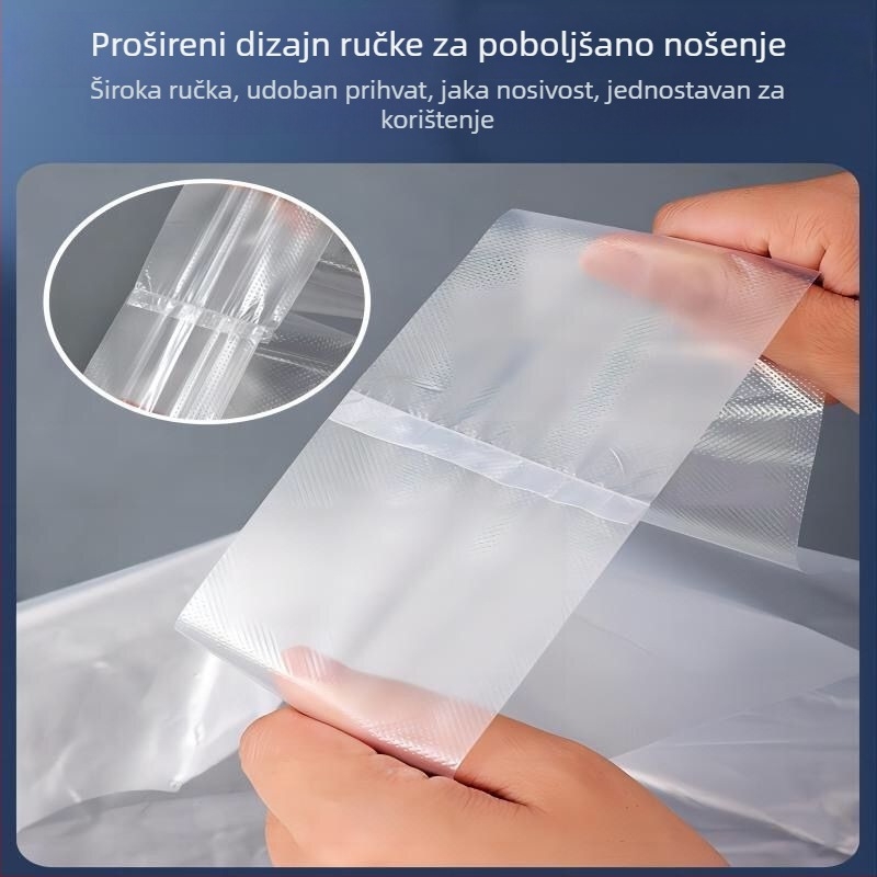 Bijele jednokratne prozirne plastične vrećice za dostavu hrane