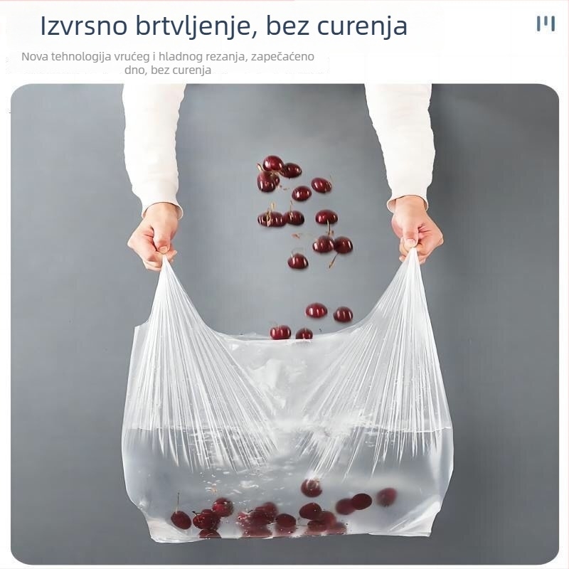 Bijele jednokratne prozirne plastične vrećice za dostavu hrane