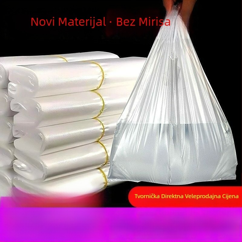 Bijele jednokratne prozirne plastične vrećice za dostavu hrane